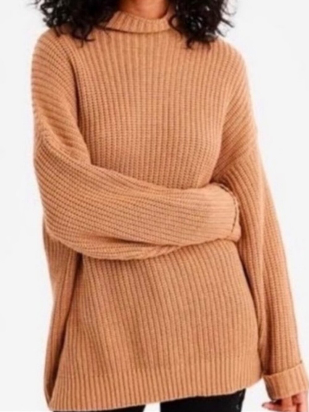 Oversized Turtleneck In Camel